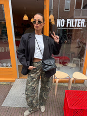 Jean Cargo Femme Camouflage - Taille Extensible et Coupe Normale pour Usage Quotidien