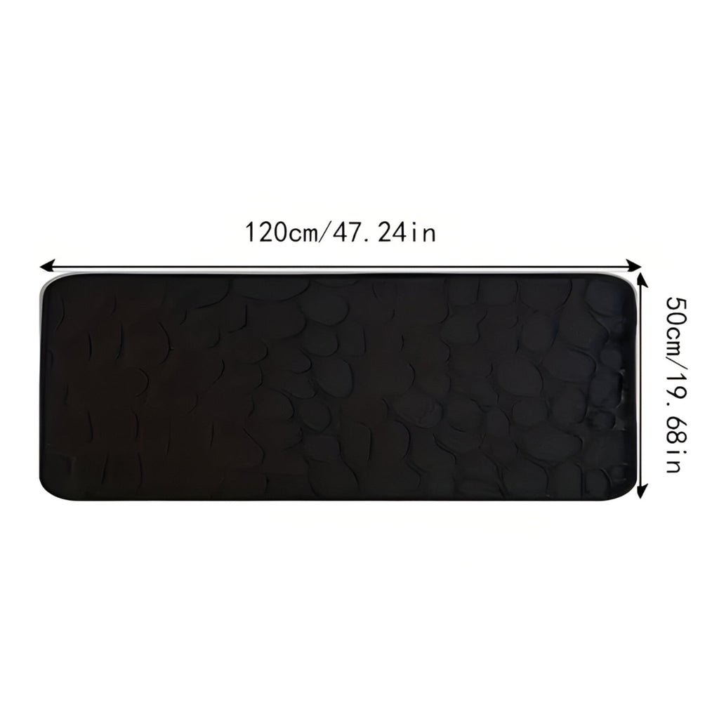 Grand Tapis de Bain à Rayures - Tapis en Polyester avec Dos Antidérapant en PVC