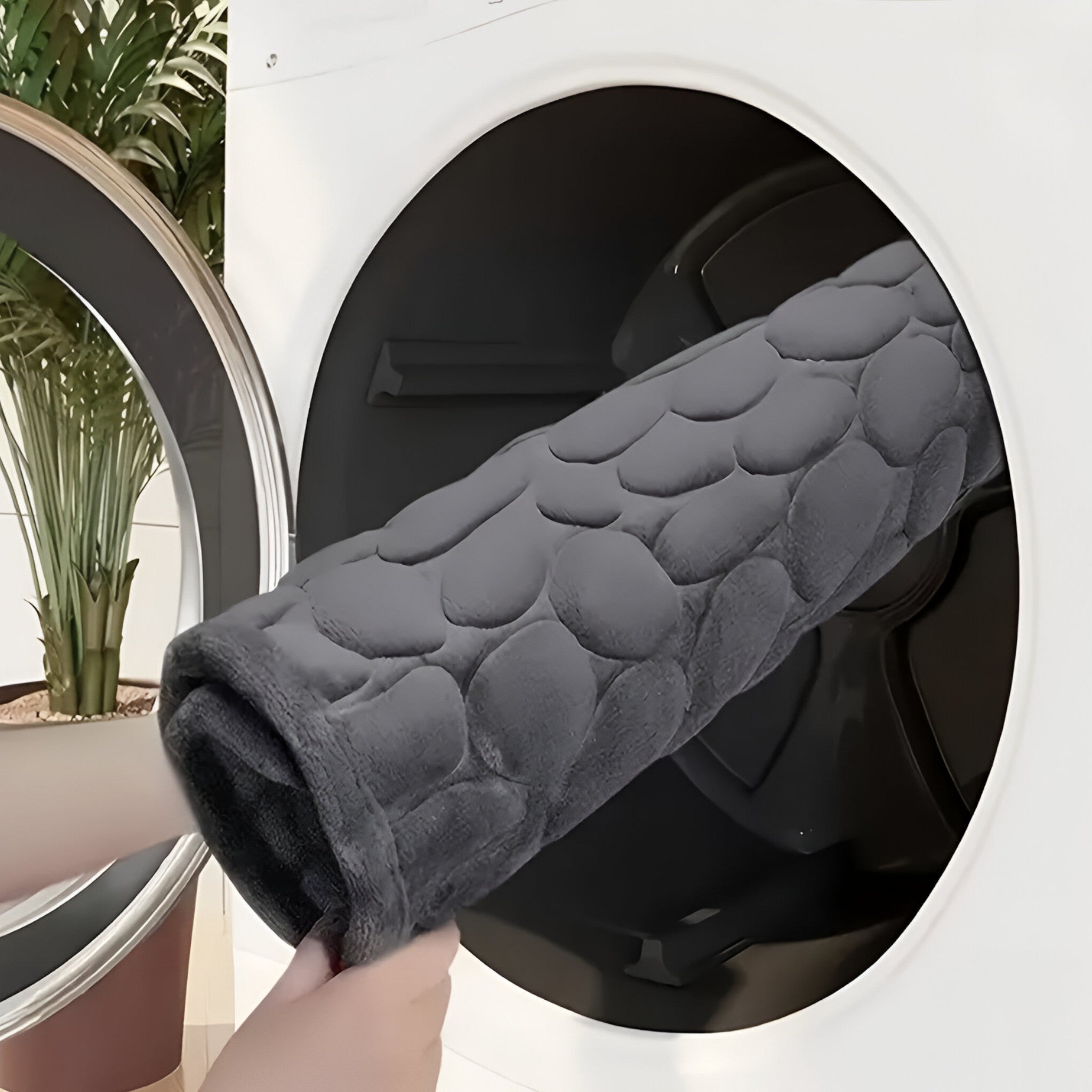 Grand Tapis de Bain à Rayures - Tapis en Polyester avec Dos Antidérapant en PVC