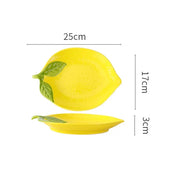 Vaisselle en Céramique à Motif Citron - Pièces de Service Décoratives avec Motif Agrumes