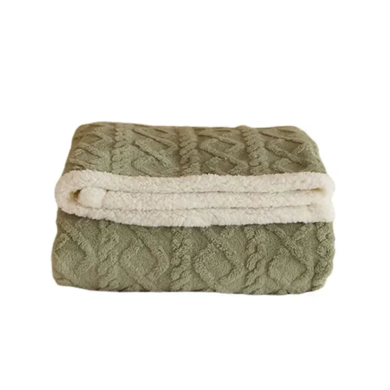 Couverture en Fleece Mélange de Laine de Mouton - Plaid Double Couche pour Canapé et Lit