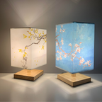 Lampe de Table LED avec Éclairage Blanc Chaud - Lampe de Table en Métal et Verre