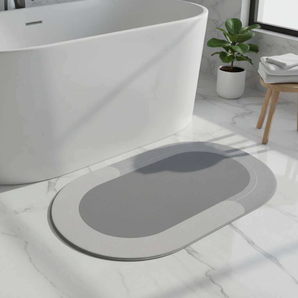 Tapis de Bain en Diatomite - Tapis Ovale 40 × 60 cm pour Salle de Bain