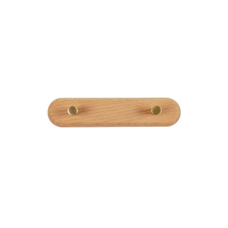 Portemanteau Mural en Bois avec Crochets en Laiton - Rangement Mural pour Intérieur