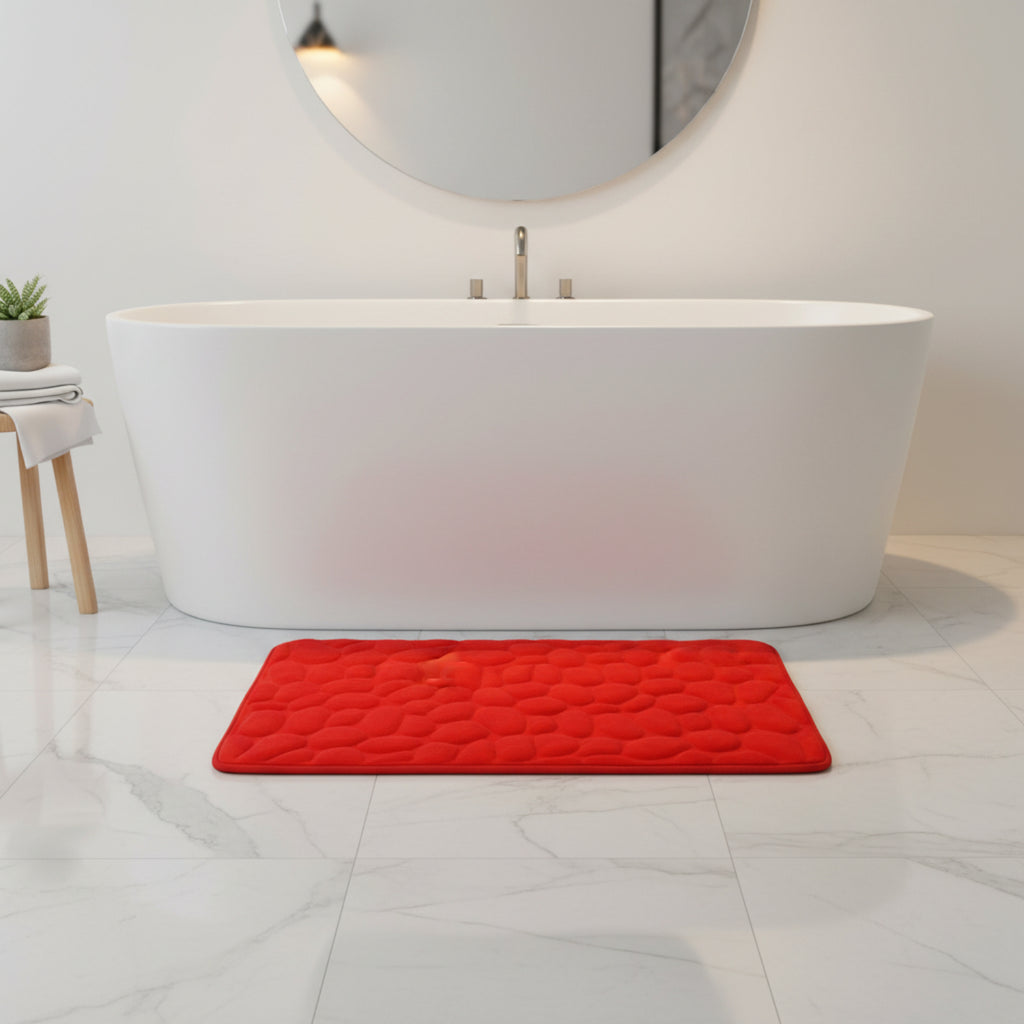 Tapis de Bain Absorbant - Tapis Antidérapant en Polyester avec Dos en PVC