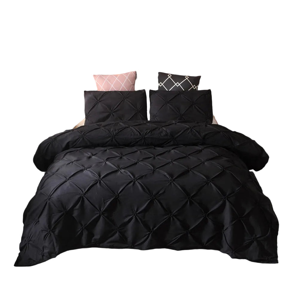 Parure de Literie en Microfibre Satinée – Housse de Couette avec Taies pour Usage Quotidien