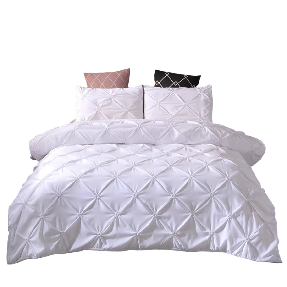 Parure de Literie en Microfibre Satinée – Housse de Couette avec Taies pour Usage Quotidien