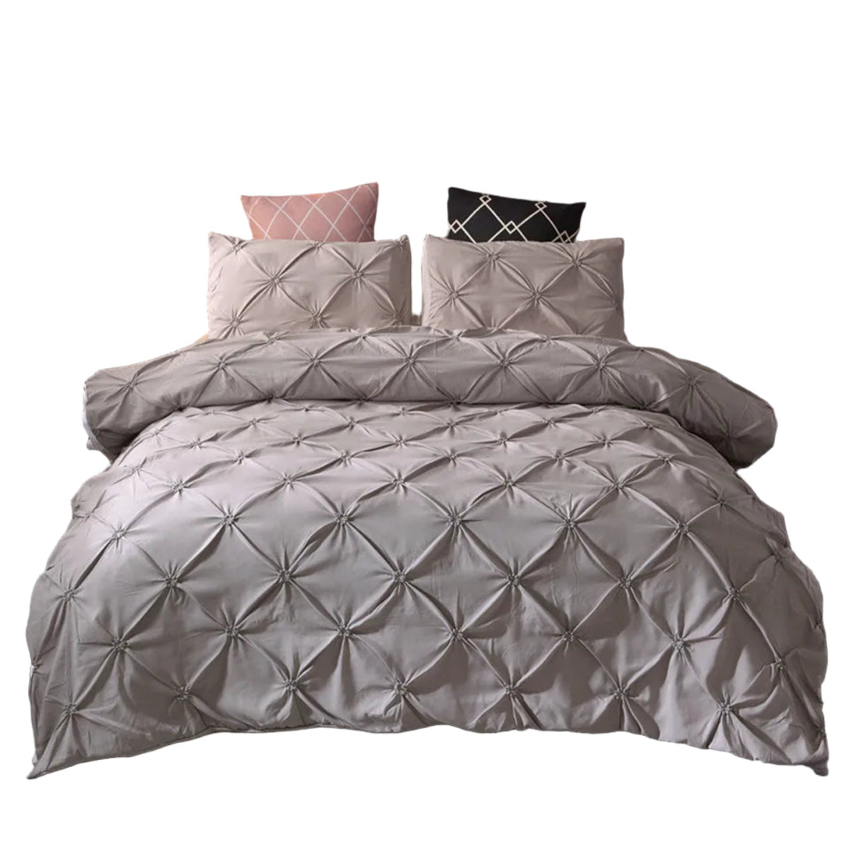 Parure de Literie en Microfibre Satinée – Housse de Couette avec Taies pour Usage Quotidien