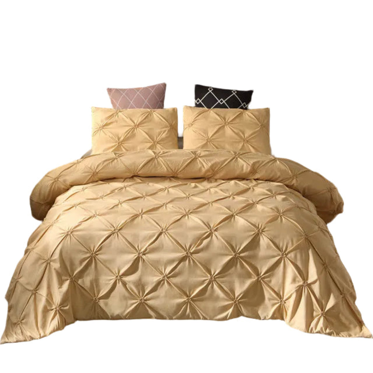 Parure de Literie en Microfibre Satinée – Housse de Couette avec Taies pour Usage Quotidien