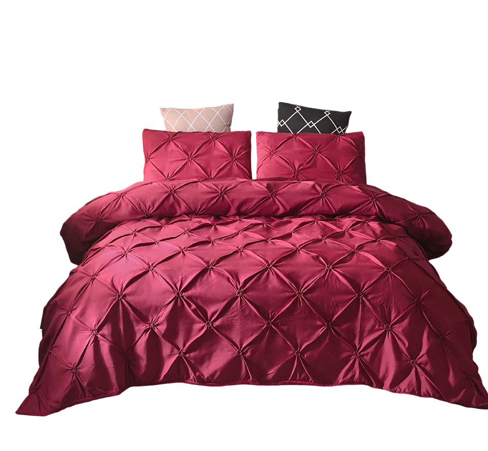 Parure de Literie en Microfibre Satinée – Housse de Couette avec Taies pour Usage Quotidien