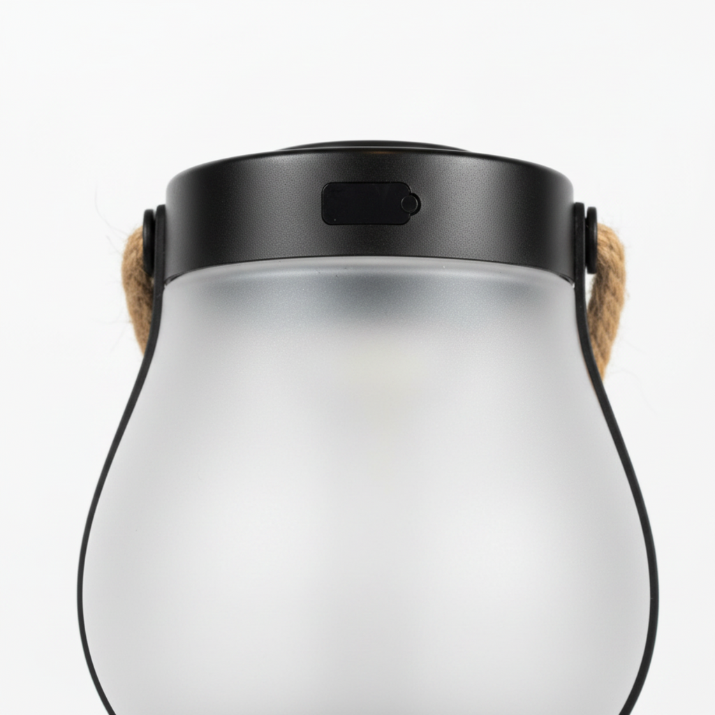 Lampe à Flamme Extérieure Noire - Lampe Suspendue Solaire & Rechargeable Type-C avec Effet 3D