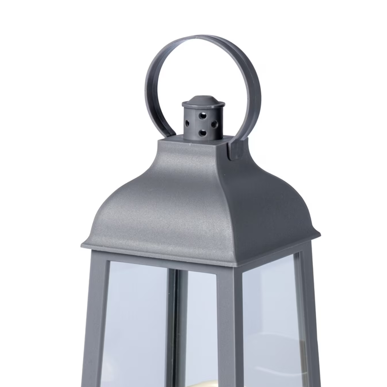 Ensemble de Lanternes LED - 2 Veilleuses Décoratives Grises avec LED Effet Bougie