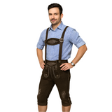 Pantalon Homme en Cuir PU | Coupe Structurée & Détails Imprimés | Pantalon Long avec Poches pour Oktoberfest | Valuna