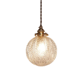 Suspension en Cuivre et Verre - Abat-Jour Rond Transparent pour Intérieur