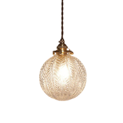 Suspension en Cuivre et Verre - Abat-Jour Rond Transparent pour Intérieur