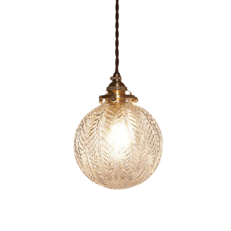 Suspension Industrielle en Verre Transparent – Luminaire Suspendu