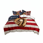 Parure de Housse de Couette Baseball Enfant - Literie en Coton-Polyester avec Taies d'Oreiller