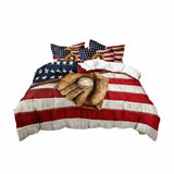 Parure de Housse de Couette Baseball Enfant - Literie en Coton-Polyester avec Taies d'Oreiller