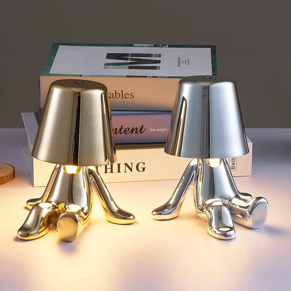 Lampe de Table LED Rechargeable - Aluminium et Résine avec Éclairage Réglable