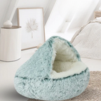 Lit Donut en Peluche pour Animaux - Design Semi-Fermé avec Bords Surélevés