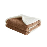 Couverture en Fleece Mélange de Laine de Mouton - Plaid Double Couche pour Canapé et Lit