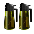 Lot de 2 Vaporisateurs d'Huile Réutilisables - Bouteilles en Verre de 470 ml avec Buse Réglable