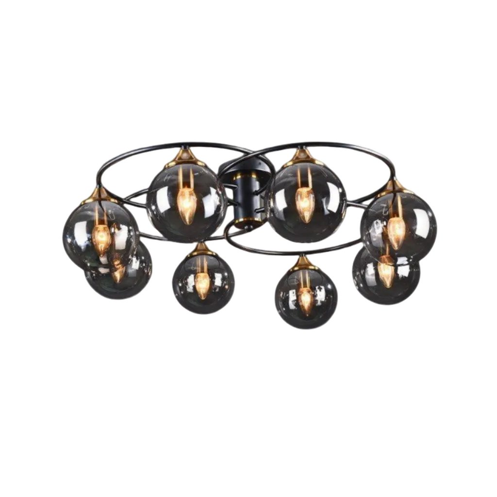 Lampe de Plafond LED avec Abat-Jours en Verre - Luminaire 4, 6 ou 8 Lumières Compatible E27
