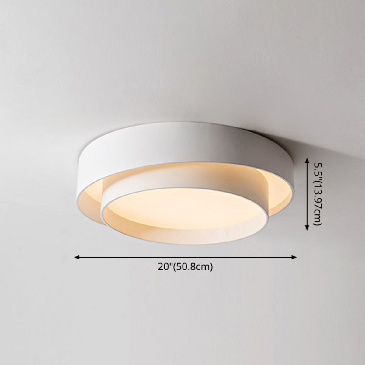 Plafonnier LED Circulaire - Luminaire en Métal avec Module LED Intégré