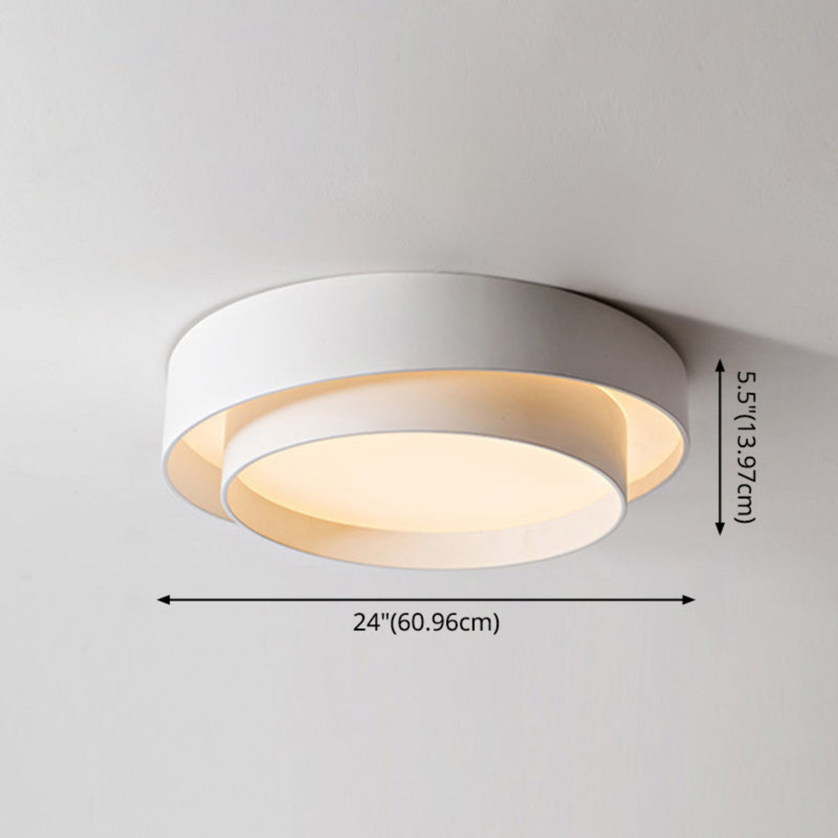Plafonnier LED Circulaire - Luminaire en Métal avec Module LED Intégré