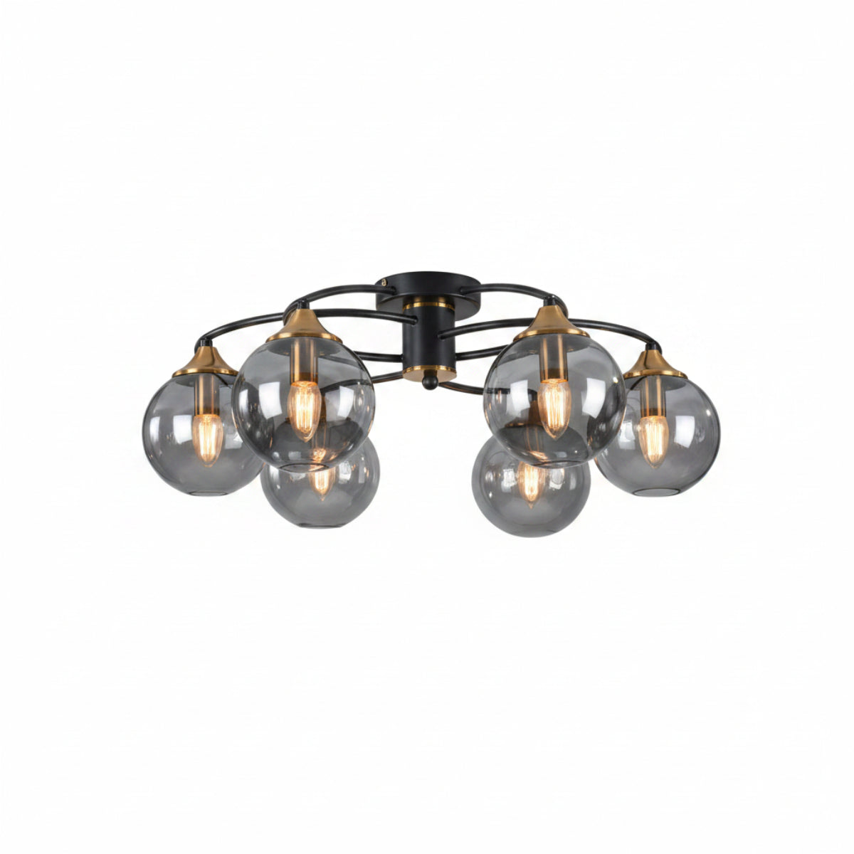 Lampe de Plafond LED avec Abat-Jours en Verre - Luminaire 4, 6 ou 8 Lumières Compatible E27