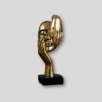 Sculpture Abstraite de Visage en Résine - Figurine Décorative Autonome pour Intérieur