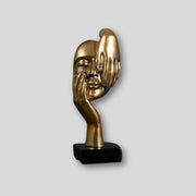 Sculpture Abstraite de Visage en Résine - Figurine Décorative Autonome pour Intérieur