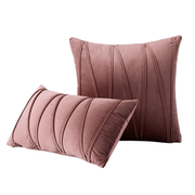 Housse de Coussin en Velours Polyester - Modèle Uni avec Fermeture Éclair