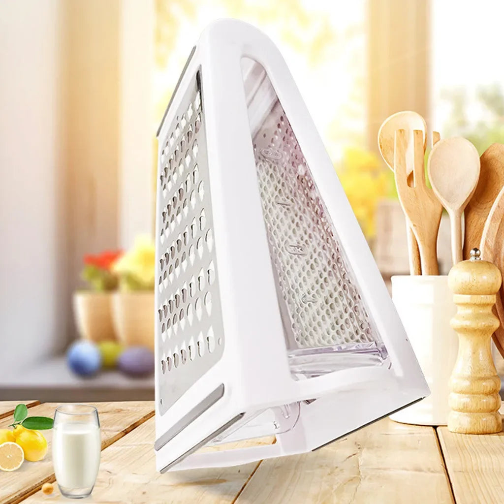 Râpe de Cuisine Double Face avec Bac de Récupération - Ustensile en Acier Inoxydable