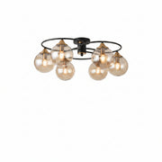 Lampe de Plafond LED avec Abat-Jours en Verre - Luminaire 4, 6 ou 8 Lumières Compatible E27