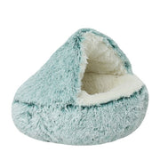 Lit Donut en Peluche pour Animaux - Design Semi-Fermé avec Bords Surélevés