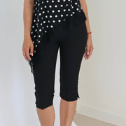 Pantalon Capri Femme Taille Haute - Mélange Nylon-Spandex Stretch avec Fentes Latérales