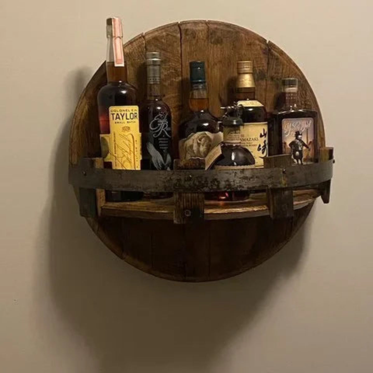 Présentoir Décoratif pour Bouteille de Whisky - Support en Bois pour Présentation sur Table