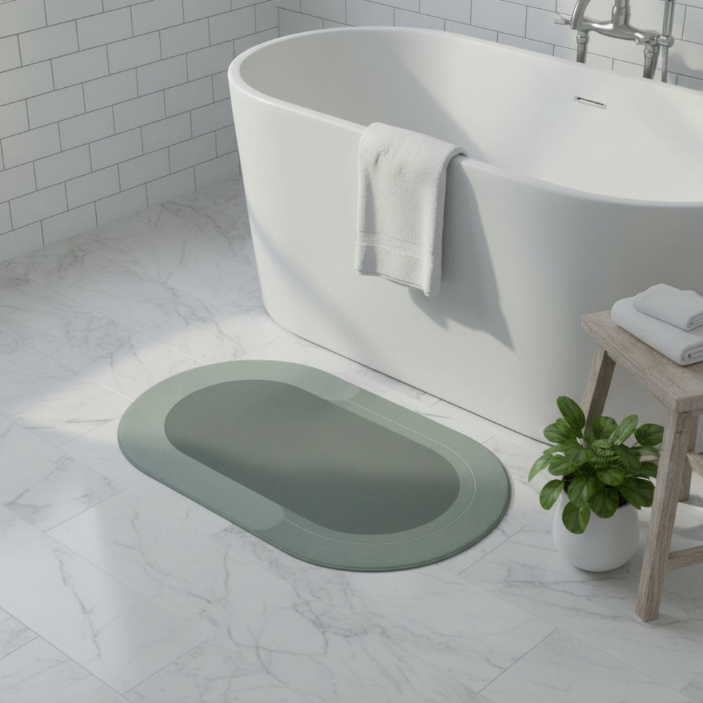 Tapis de Bain en Diatomite - Tapis Ovale 40 × 60 cm pour Salle de Bain