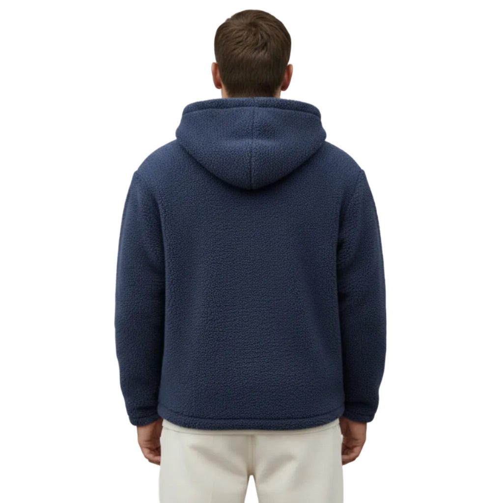 Veste Homme en Fleece à Capuche | Zip Frontal & Poches Latérales | Manches Longues pour Temps Froid au Quotidien | Valuna