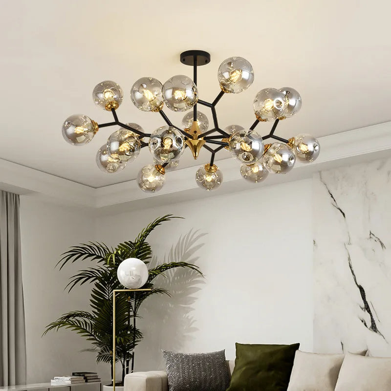 Suspension Avec Boules en Verre Brillant - Compatible LED
