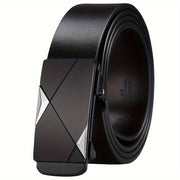 Ceinture Homme en Cuir Véritable de Veau - Boucle Automatique Réglable en Alliage