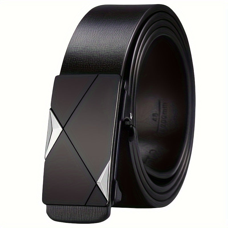 Ceinture Homme en Cuir Véritable de Veau - Boucle Automatique Réglable en Alliage