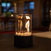 Cheminée de Table Portable à l'Éthanol - Foyer en Métal et Verre pour Intérieur & Extérieur