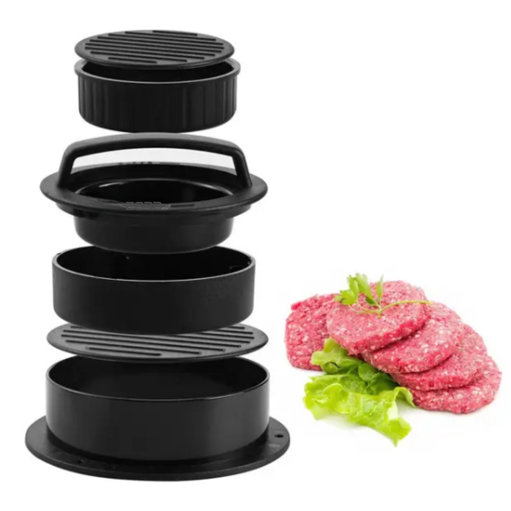 Presse à Burger 3-en-1 - Moule à Galettes pour Burgers de Viande, Légumes et Poisson
