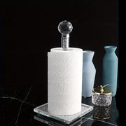 Porte-Rouleau de Cuisine sur Pied - Finition Dorée avec Décoration en Cristal