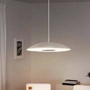 Lampe Pendante LED de Plafond - Structure en Fer avec Finition Nickel et Éclairage Intégré