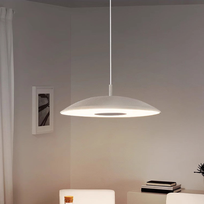Lampe Pendante LED | Lampe de Plafond en Fer avec LED Intégrée & Finition Nickel | Pour Salle à Manger & Espaces de Vie