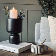 Vase en Verre Noir - Surface Lisse pour Fleurs et Décoration Intérieure