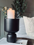 Vase en Verre Noir - Surface Lisse pour Fleurs et Décoration Intérieure